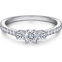 Classic Solitaire Rings Oval Cut Rhodium Plated Thick 18K Gold Plated 925 Sterling Silver Engagement Wedding Ring Finger Ring
