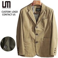Custom Logo Autumn Men's Coats Blazer Jacket Wholesale Slim Fit Casual Style Loose OEM Service