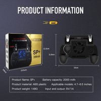 PUBG Controller Fan Cooling Gamepad PUBG Mobile Trigger Shooter Joystick 2000mA Power Bank for Phone L1R1 Fire Button for iPhone