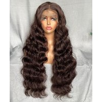 Hd Lace Frontal Wig Thick 100% Virgin Human Hair Brown 13x6 Lace Front Wigs Deep Wave Brazilian Hair Long Wigs Transparent