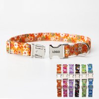 Customized Dog Collar Metal Buckle Laser LOGO Flower Floral Metal Buckle Pet Cat Dog Collar