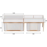 Custom Logo Shangliang Luxury Stainless Steel & Wood & Glass Jewelry Showcase with Window Display for Jewelry Stores
