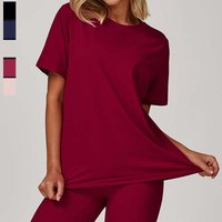SHINBENE Women's Casual Oversized T-Shirts Summer Crewneck Short Sleeve Workout Basic Tee Yoga Tops