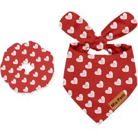 Wholesale Valentine Day Pet Bandana Heart Print Triangle Dog Bandana Scarf Pet Accessories