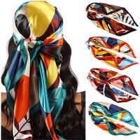 Digital Women Big Custom Silk Printing Square Scarves Satin Scarfs Plain Dyed Summer