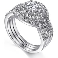 Luxury Round Cut 5mm Diamond Cubic Zirconia White Gold Colour Customized Engrave Logo Silver Ring