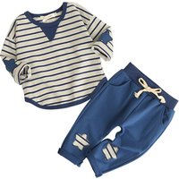 Bear Leader Striped T shirt & Trousers Set