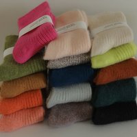 Custom Logo Autumn Winter Ladies Ski Hiking Plain Solid Color Thick Warm Knit Crew Rabbit Wool Socks