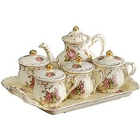Large Capacity English Fine Royal Bone china Ceramic Porcelain Coffee And Tea Set