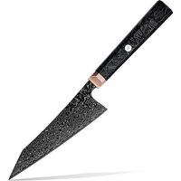 Grandsharp 5.5 Inch Kitchen Bunka Knife Japanese 67 Layers Damascus Steel Kitchen Chef Bunka Black Knife Carbon Fiber Handle