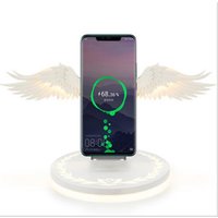 Factory wholesale Angel Wing Wireless Charging For iphone TIK Tok Auto Outspread Wings 10W Qi Fast Wireless Charger