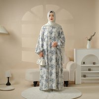 New Arrival Plus Size Seamless Satin Modest Casual Dresses Long Sleeve Abaya Women Muslim for Summer