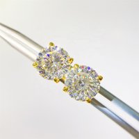 Custom Women Fine Jewelry 1.0 Ct Brilliant Round Cut Solid 925 Sterling Silver Moissanite Earrings for Men