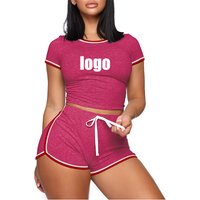 2026 Two Piece Short Set Unisex Custom Loungewear Cotton Tank Top Women Sets Dupe Brand 2 Piece Ribbed Outfits Women Clothing