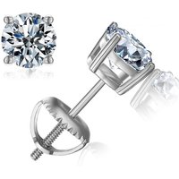 Girl Fashion Jewelry 6mm Single Top Zirconia Stone Earring S925 Sterling Silver Screw Back Design Stud Earrings for Women