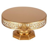 Wedding Gold Plated Cake Tier Stand Display Swing Golden Wedding Cake Tray Base Stand for Wedding Birthday Party Decoration