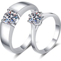Men's and Women's Diamond Ring Plated Pt950 925 Sterling Silver Open Moissanite Ring