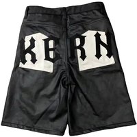 DENIMGUYS Men's Streetwear Waxed Denim Shorts Fashion Black Vintage Shorts Men Custom Logo Embroidery Baggy Cargo Shorts
