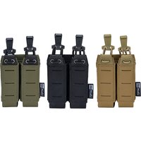 TOPTACPRO Tactical 9mm Mag Pouch MOLLE Hunting Double Mag Carrier Laser Cut 9mm Magazine Pouch