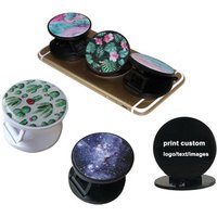 top selling promotion custom logo print ABS flexible Sublimation foldable mobile phone holder socket as gifts