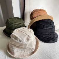2025 New Women's Summer Beach Bucket Hats Cotton Tassel Wide Brim Beach Bucket Hat Travel Outdoor Female Fisherman Designer