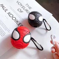 Cartoon Anime Spiderman Wireless Earphone Case With Keychain Shockproof Silicone Cover Protective Earphone for Apple Airpods