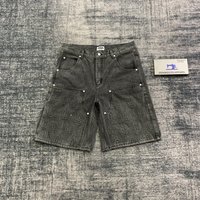 DENIMGUYS Mens Clothing Custom Logo Embossed Carpenter Jorts Design Vintage Streetwear Baggy Summer Casual Denim Shorts for Men