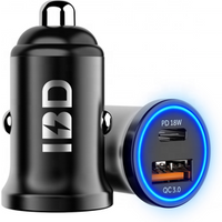 Support QC3.0 and PD zinc alloy shell travel fast charging portable car charger