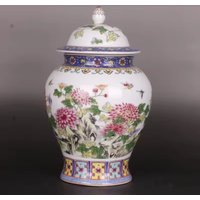 Tall Chinese Handmade Porcelain Peach Glazed Ceramic Decorative Ginger Jars