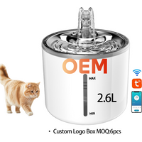 2.6L Cat Water Fountain for Drinking Automatic Cycle ABS Pet Water Feeder With Filter Pump Silent Water Dispenser Cat