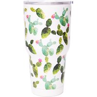 Wholesale 30oz Camping Tumblers Green Cactus Stainless Steel 30oz Cups Leopard Horn Double Wall SS Cups DOM-1081175