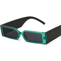 Classic Retro UV400 Sunglasses for Women Vintage Rectangle Design with Clear Blue Pink Green Lenses Available in Red Gray Frames