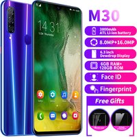Global Version 6.3HD Big Screen MTK6595 Mobile Phone Smartphone Android 9.0 Unlocked M30