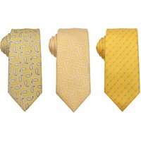 New Design Yellow Personalized Tie for Men Wedding 7.5cm Men's Silk Necktie