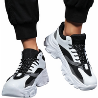 Men's Casual Sneakers for Winter Breathable Street Style Easy-Wearing Running Walking Shoes Height Increasing Knob Mesh