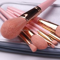 Hot Seller China Ink Painting Pink Handle Wooden Professional High Quality 9pcs Sets Foundation Brush Makeup Brushes