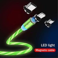 Free Shipping USLION Luminous Light USB Cable Magnetic Cable LED USB Cable for Samsung