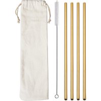 Reusable Stainless Steel 304 Metal Long Drinking Straw With Cleaning Brush for Cold Beverage