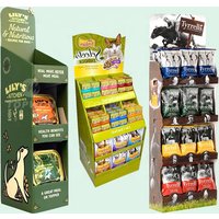 Custom Supermarket Retail Cardboard Pet Food Display Shelves Shelf Cardboard Floor Display Rack Dog Food Cardboard Display Stand