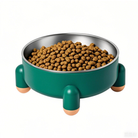 Factory Wholesale Custom Dog Feeder Dishes Pet Cat Bowl High Leg Neck Protection Pet Stainless Steel Dog Food Bowl Anti-slip