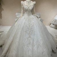 Jancember DW0010 Vintage Long Sleeve Empire Ball Gown Women's Wedding Dresses