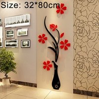 3D Acrylic Flower Vase Wall Sticker Home Decor