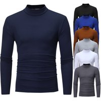 Factory Direct Autumn and Winter New Senior Men's Jumper Casual Comfortable Slim Long-sleeved Solid Color Tops