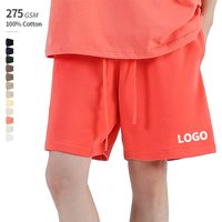 275 GSM 100% Cotton 5 Inch OEM Custom Drawstring Summer Board Solid Color Blank Casual Wear Men's Short Pants
