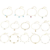 Wholesale Fine Jewelry Summer Beach Ankle Bracelet Sandals Jewelry 925 Sterling Silver Starfish Sea Turtle Shell Anklet Set