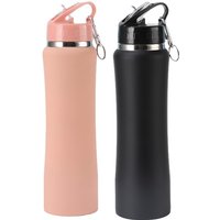 304 Stainless Steel Vacuum Flasks Portable Outdoor Sport Kettle Car Thermos Bottle Hiking Water Bottle With Straw Leak Proof Lid