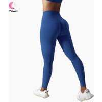 Women's High Waist Yoga Pants with Drawstring Solid Pattern Tummy Control Workout Running Leggings and Pockets