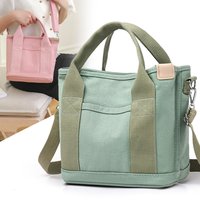 Fashionable Large Capacity Waterproof Canvas Tote Bag Simple Letter Pattern PC Material Reusable Travel Gift Custom Printed Logo