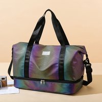 Large Capacity Lightweight Gym Bag Fashionable Waterproof Travel Luggage Foldable Independent Shoe Compartment Made Oxford