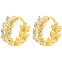 Wholesale 925 Sterling Silver Earrings Personality Leaf Hoop Earrings for Women Fashion Zircon Jewelry Gift
